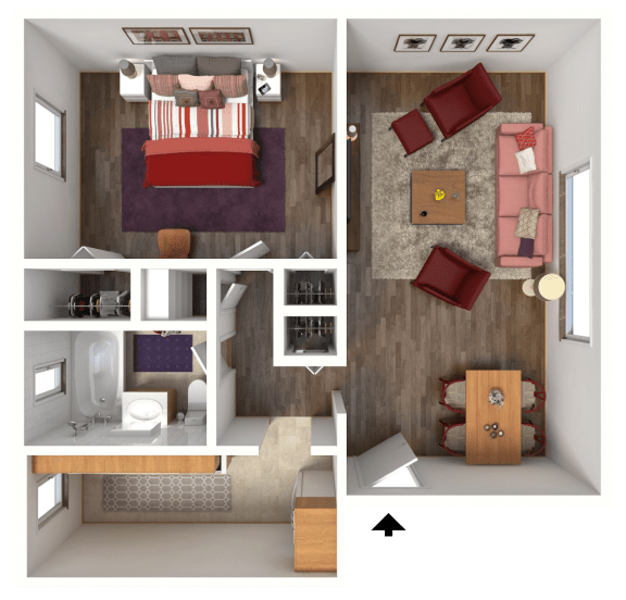 Floor Plans of Bedford and Victoria Station Apartments in Hyattsville, MD